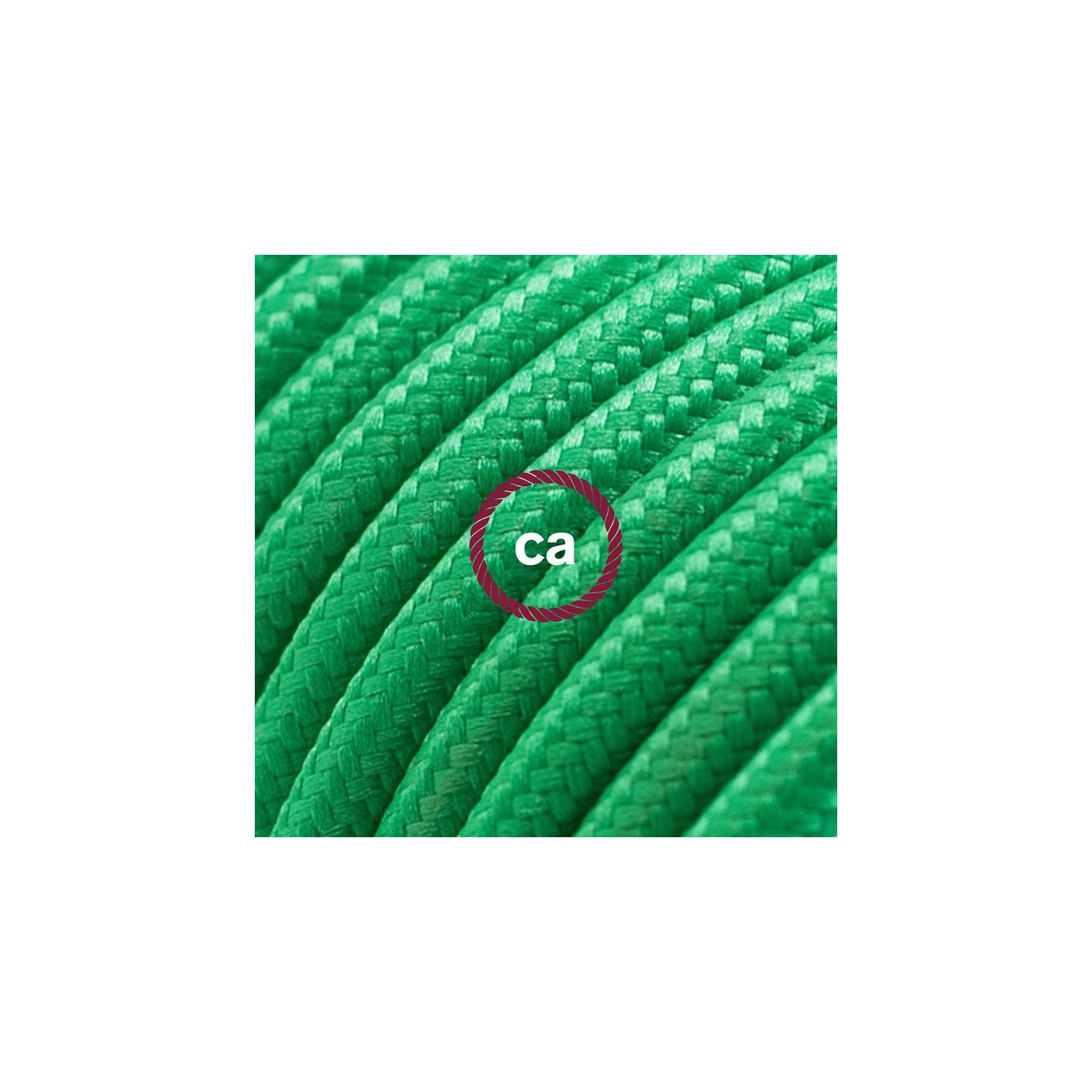 Cord-set - RM06 Green Rayon Covered Round Cable