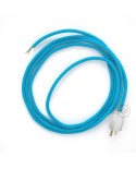 Cord-set - RM11 Light Blue Rayon Covered Round Cable