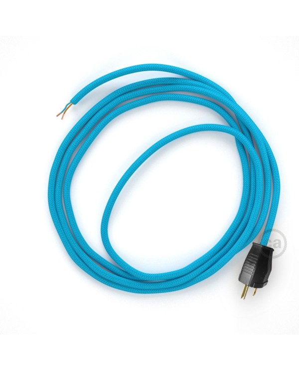 Cord-set - RM11 Light Blue Rayon Covered Round Cable