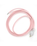 Cord-set - RM16 Pink Rayon Covered Round Cable