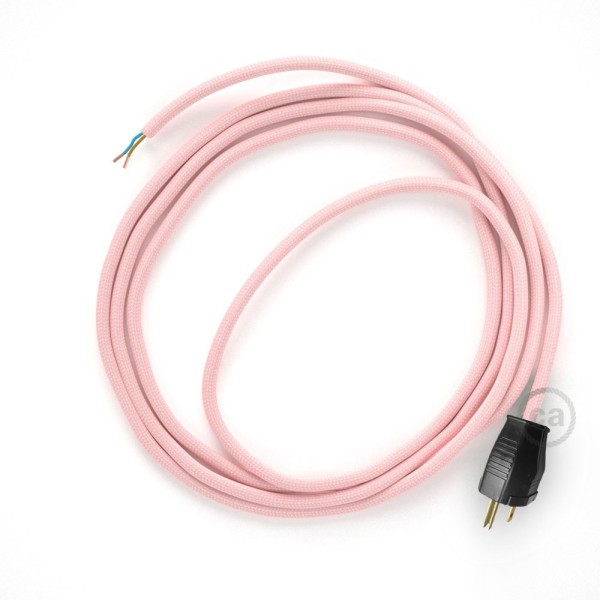 Cord-set - RM16 Pink Rayon Covered Round Cable