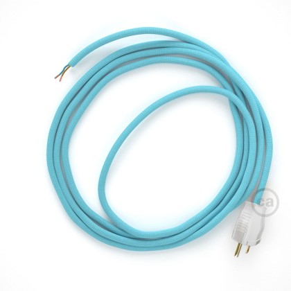 Cord-set - RM17 Baby Blue Rayon Covered Round Cable