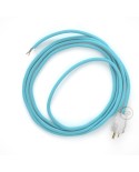 Cord-set - RM17 Baby Blue Rayon Covered Round Cable