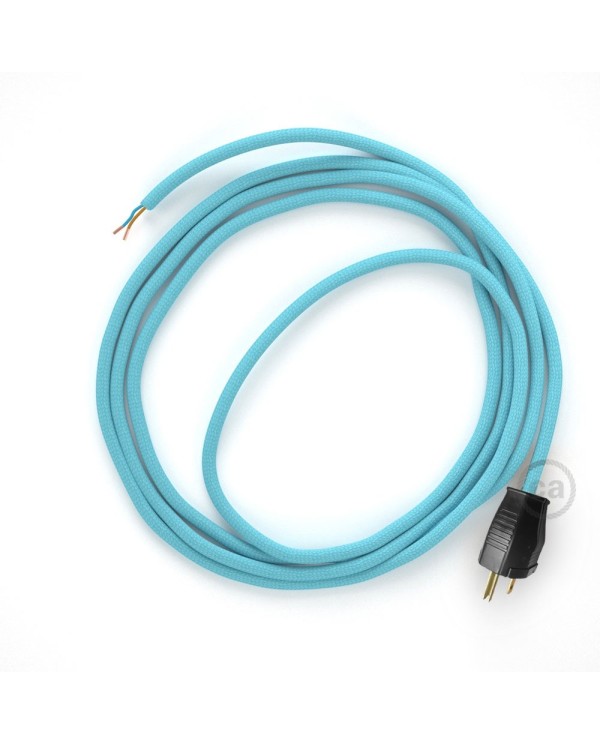 Cord-set - RM17 Baby Blue Rayon Covered Round Cable