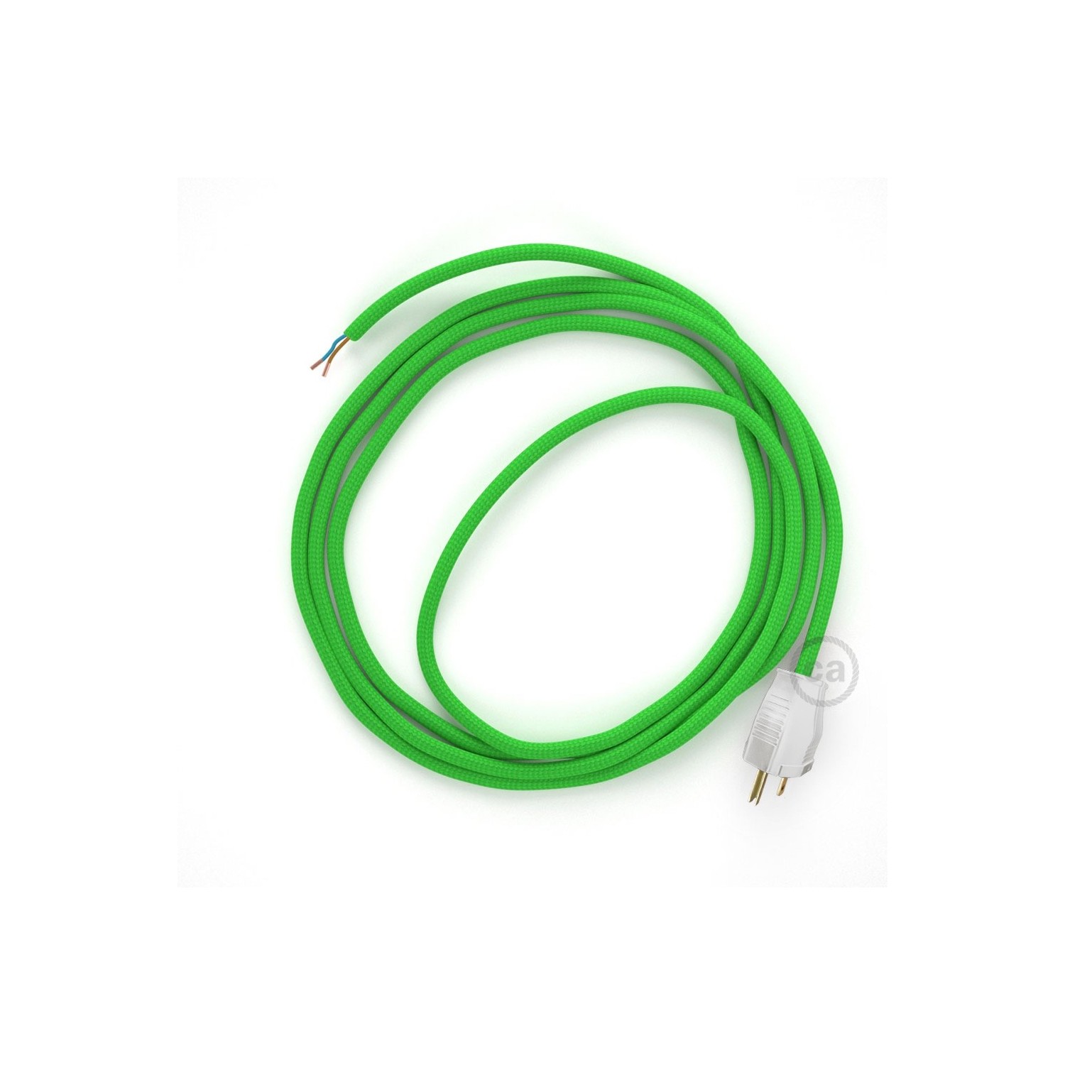 Cord-set - RM18 Lime Green Rayon Covered Round Cable