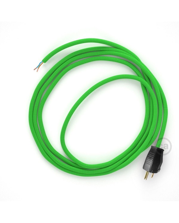 Cord-set - RM18 Lime Green Rayon Covered Round Cable