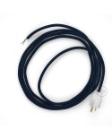 Cord-set - RM20 Dark Blue Rayon Covered Round Cable