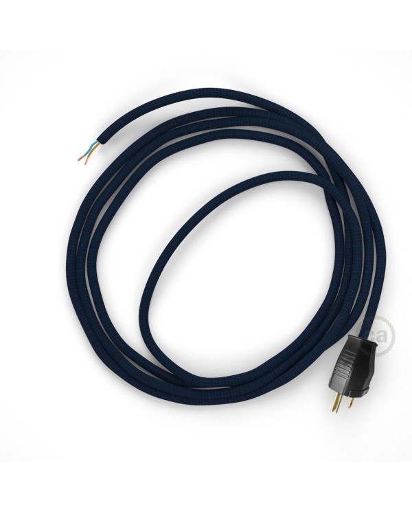 Cord-set - RM20 Dark Blue Rayon Covered Round Cable