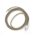 Cord-set - RN01 Natural Linen Covered Round Cable