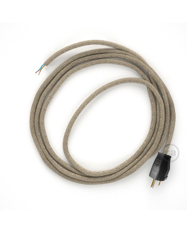 Cord-set - RN01 Natural Linen Covered Round Cable