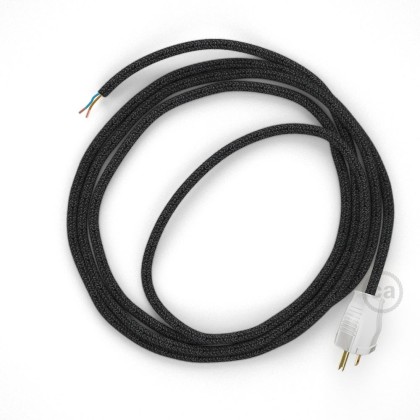 Cord-set - RN03 Charcoal Linen Covered Round Cable