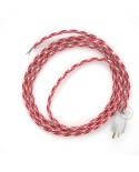 Cord-set - RP09 Red & White Houndstooth Covered Round Cable