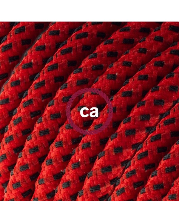 Cord-set - RT94 Red & Black Tracer Covered Round Cable