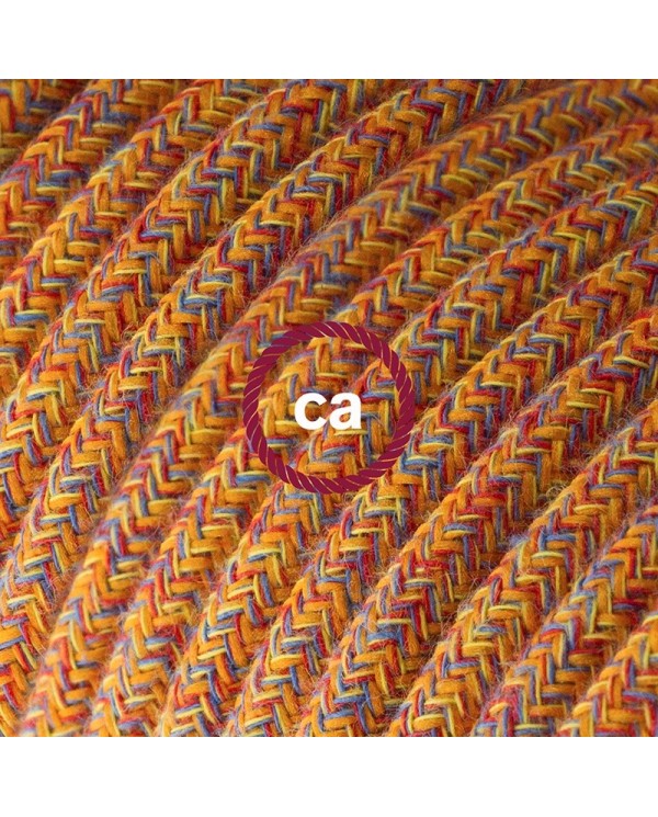 Cord-set - RX07 Orange Cotton Tweed Covered Round Cable