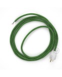 Cord-set - RX08 Green Cotton Tweed Covered Round Cable