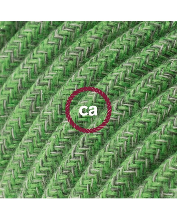 Cord-set - RX08 Green Cotton Tweed Covered Round Cable