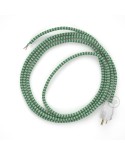 Cord-set - RZ06 Green & White Chevron Covered Round Cable