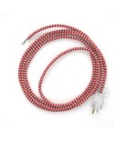 Cord-set - RZ09 Red & White Chevron Covered Round Cable