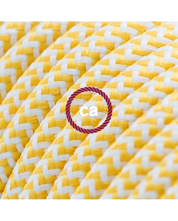 Cord-set - RZ10 Yellow & White Chevron Covered Round Cable