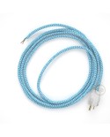 Cord-set - RZ11 Light Blue & White Chevron Covered Round Cable