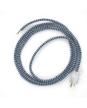 Cord-set - RZ12 Blue & White Chevron Covered Round Cable