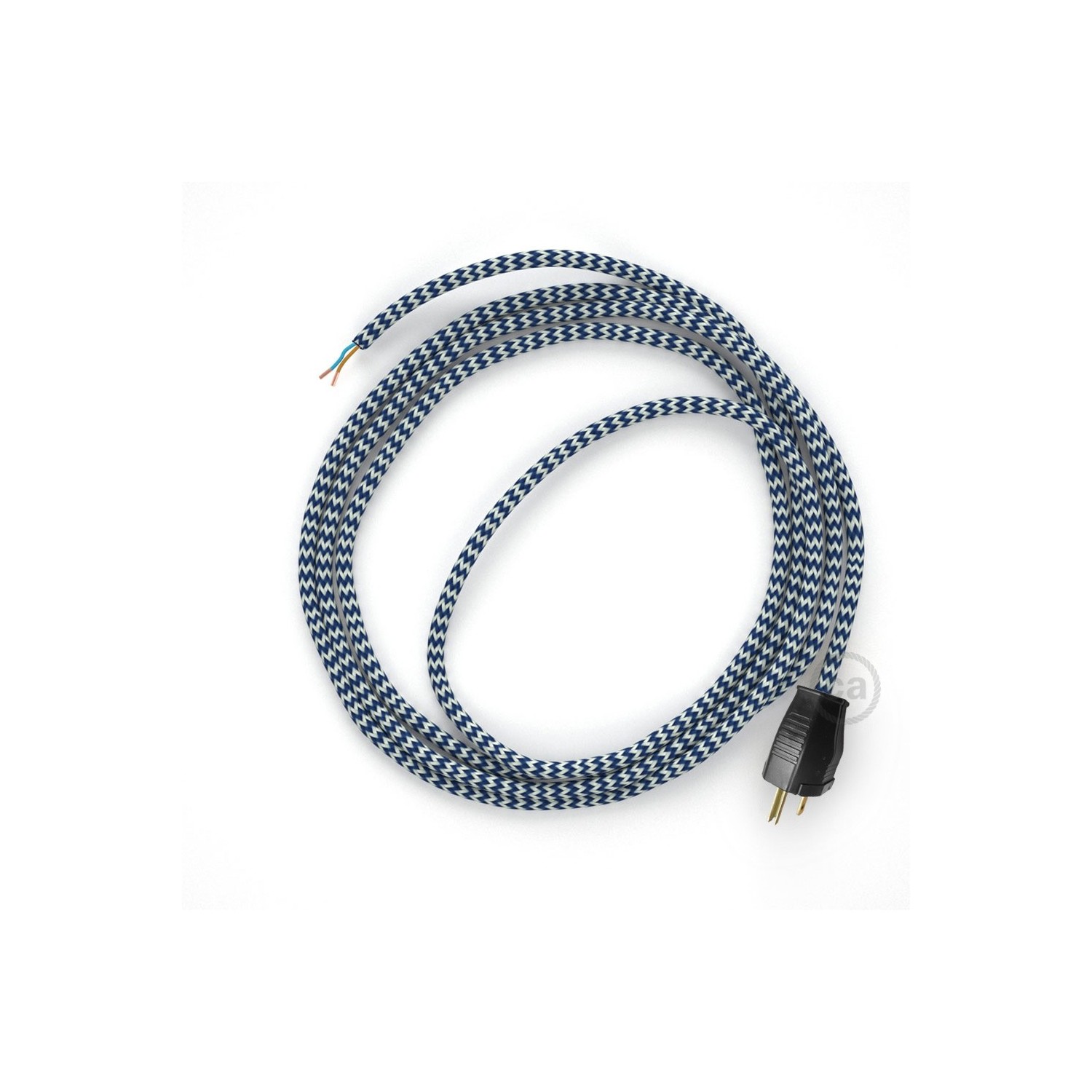 Cord-set - RZ12 Blue & White Chevron Covered Round Cable