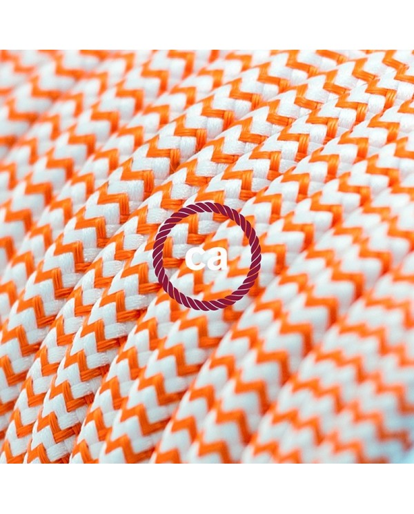 Cord-set - RZ15 Orange & White Chevron Covered Round Cable