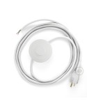 Power Cord with foot switch, RC01 White Cotton - Choose color of switch/plug