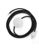 Power Cord with foot switch, RC04 Black Cotton - Choose color of switch/plug