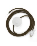 Power Cord with foot switch, RC13 Brown Cotton - Choose color of switch/plug