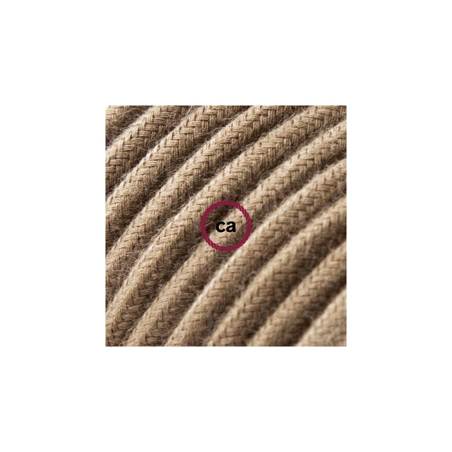 Power Cord with foot switch, RC13 Brown Cotton - Choose color of switch/plug