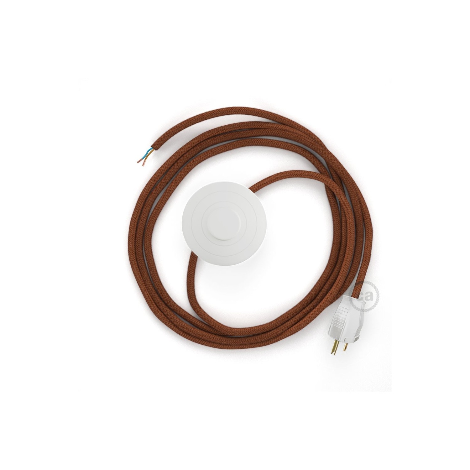 Power Cord with foot switch, RC23 Rust Cotton - Choose color of switch/plug