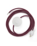 Power Cord with foot switch, RC32 Raspberry Cotton - Choose color of switch/plug