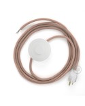 Power Cord with foot switch, RD71 Natural & Pink Linen Chevron - Choose color of switch/plug