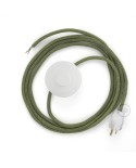 Power Cord with foot switch, RD72 Natural & Thyme Green Linen Chevron - Choose color of switch/plug