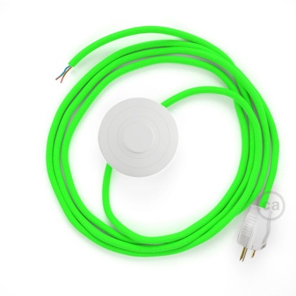 Power Cord with foot switch, RF06 Neon Green - Choose color of switch/plug