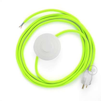 Power Cord with foot switch, RF10 Neon Yellow - Choose color of switch/plug