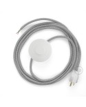 Power Cord with foot switch, RL02 Silver Glitter - Choose color of switch/plug