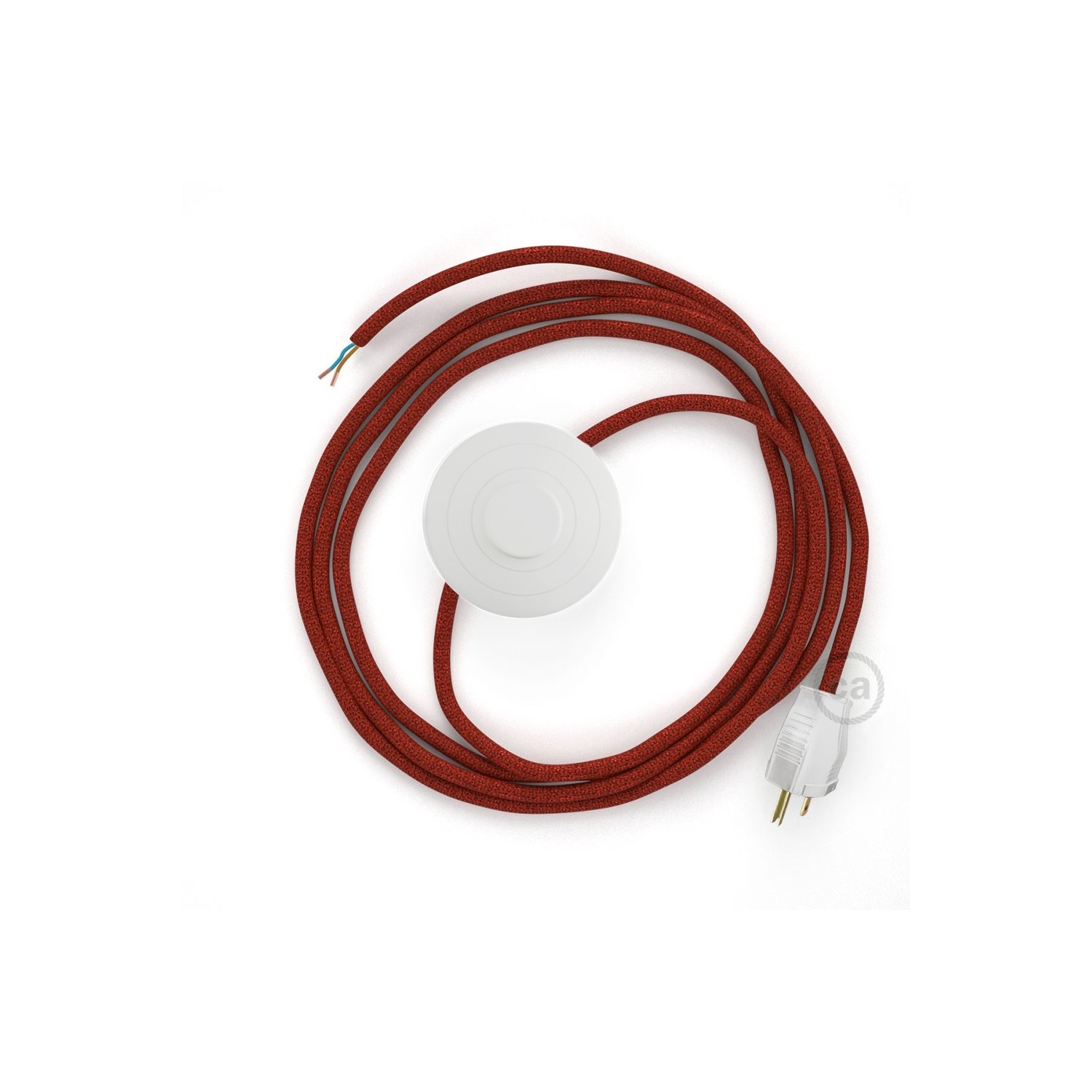 Power Cord with foot switch, RL09 Red Glitter - Choose color of switch/plug