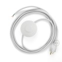 Power Cord with foot switch, RM01 White Rayon - Choose color of switch/plug