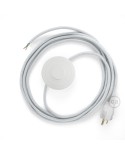 Power Cord with foot switch, RM02 Silver Rayon - Choose color of switch/plug