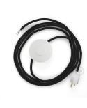 Power Cord with foot switch, RM04 Black Rayon - Choose color of switch/plug