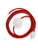 Power Cord with foot switch, RM09 Red Rayon - Choose color of switch/plug