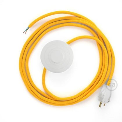 Power Cord with foot switch, RM10 Yellow Rayon - Choose color of switch/plug