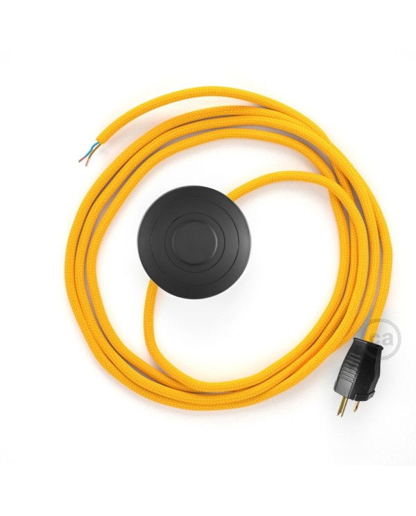 Power Cord with foot switch, RM10 Yellow Rayon - Choose color of switch/plug