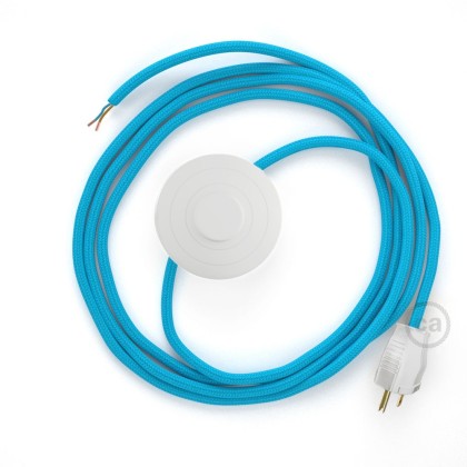 Power Cord with foot switch, RM11 Light Blue Rayon - Choose color of switch/plug