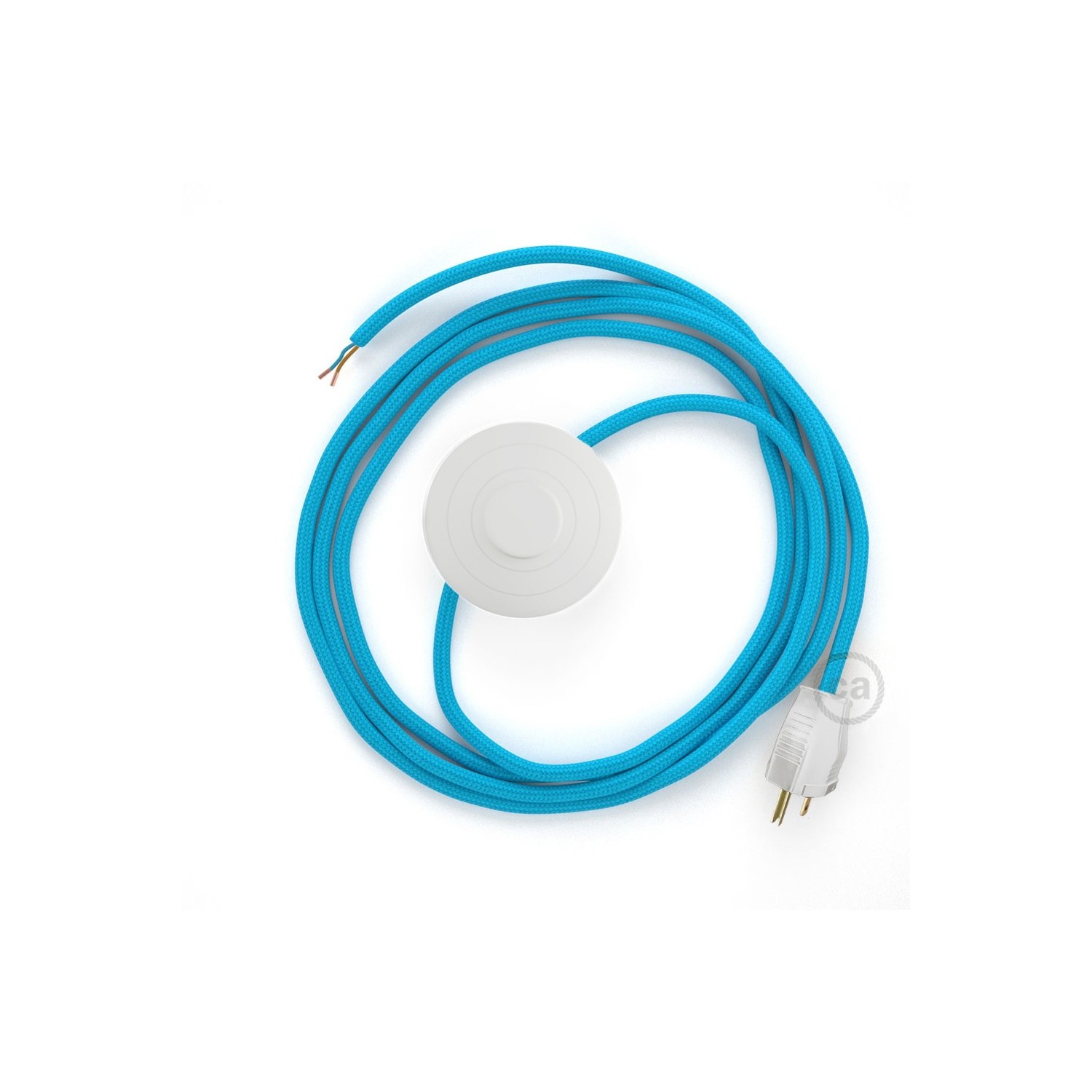 Power Cord with foot switch, RM11 Light Blue Rayon - Choose color of switch/plug