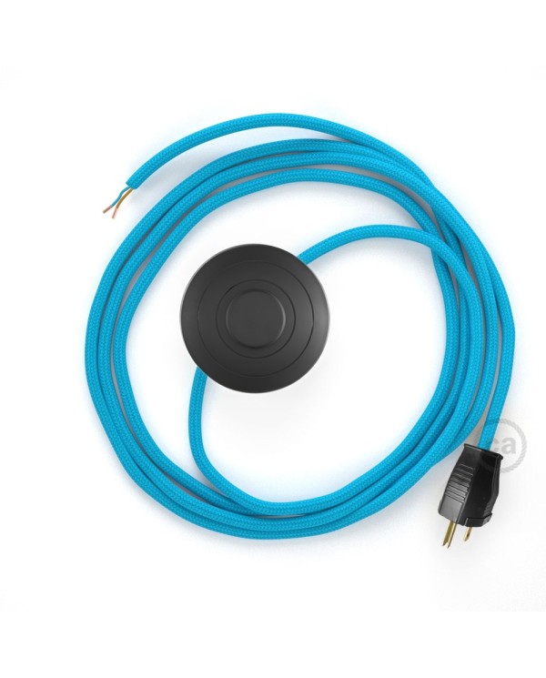 Power Cord with foot switch, RM11 Light Blue Rayon - Choose color of switch/plug