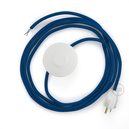 Power Cord with foot switch, RM12 Blue Rayon - Choose color of switch/plug