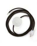 Power Cord with foot switch, RM13 Brown Rayon - Choose color of switch/plug